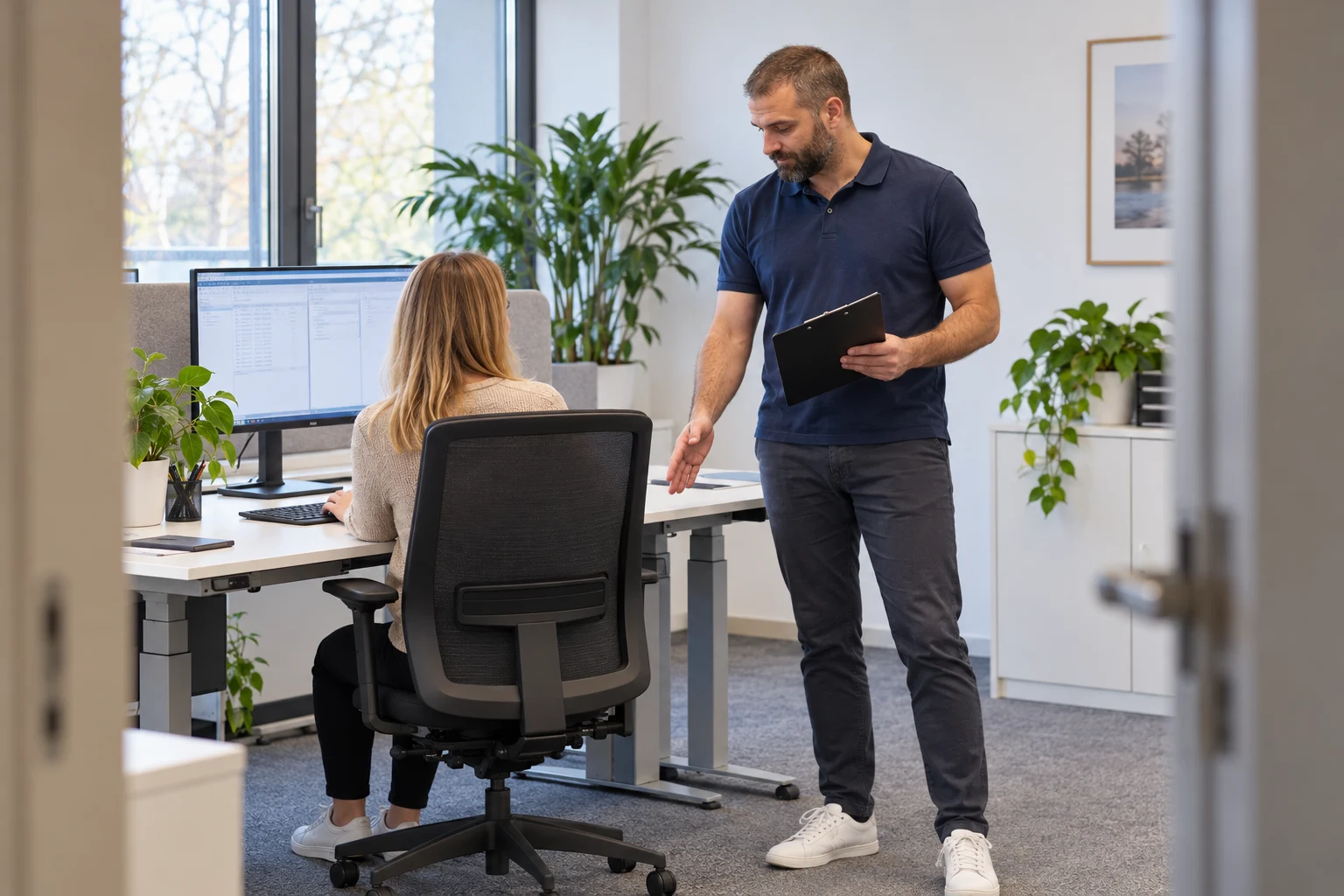 Beratung zur ergonomischen Gestaltung eines Büroarbeitsplatzes